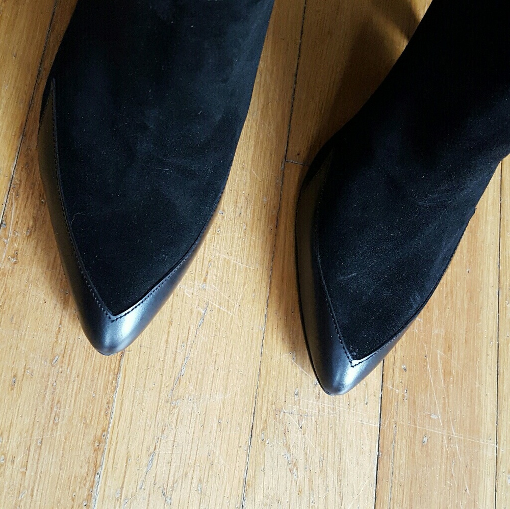Robert Clergerie black suede avant garde boots 38 - Picture 2 of 4